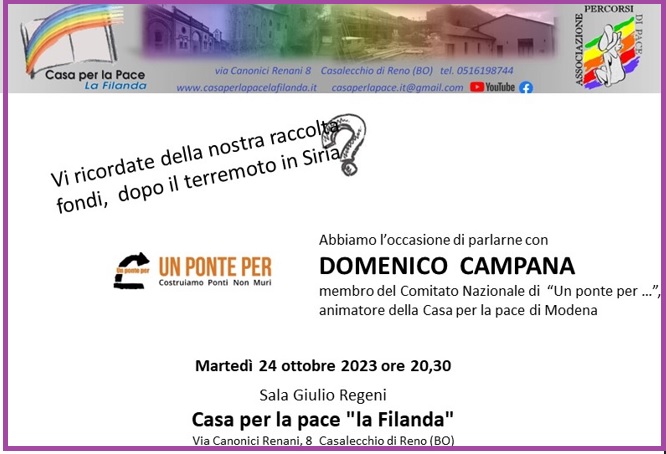 INCONTRO CON DOMENICO CAMPANA DI "UN PONTE PER &period;&period;&period;"