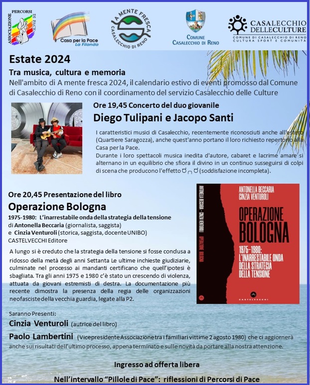 CONCERTO E PRESENTAZIONE LIBRO 5 agosto ore 19&comma;45