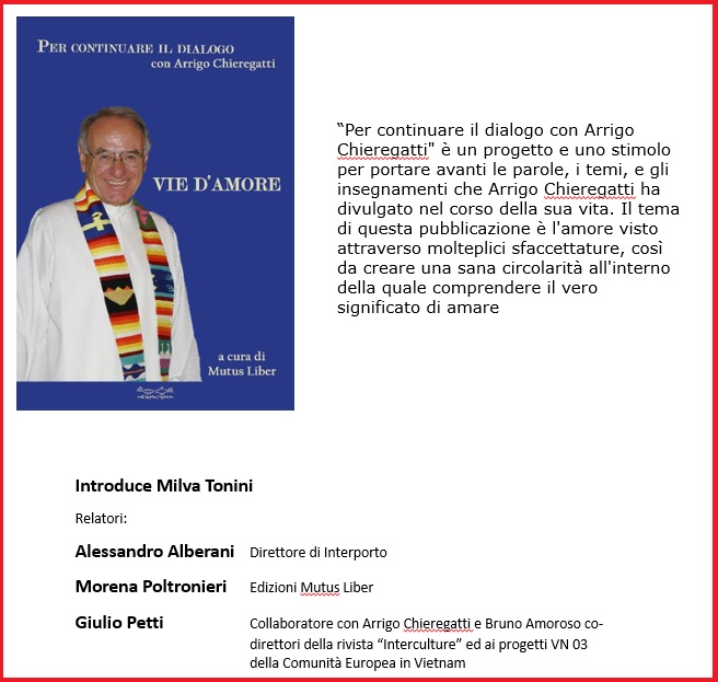 PER CONTINUARE IL DIALOGO  Sabato 23 novembre 2024 ore 15