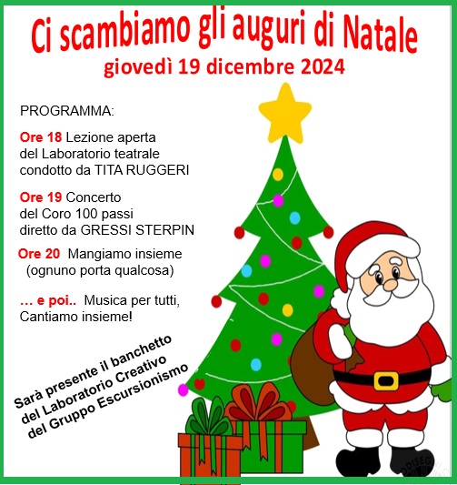 19 dicembre dalle ore 18&period;00 FESTA DI NATALE