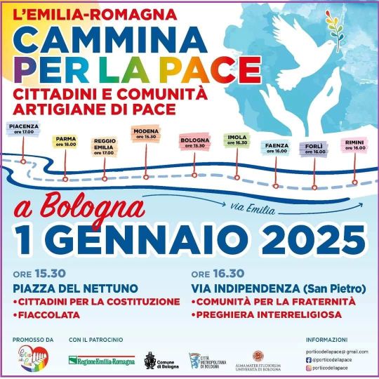 1&deg; GENNAIO 2025&colon; L'EMILIA ROMAGNA CAMMINA PER LA PACE