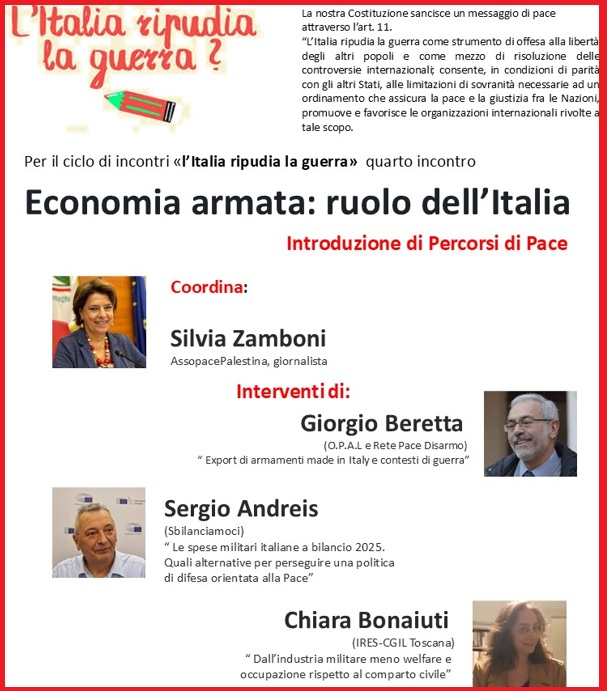 Economia armata&colon; ruolo dell&rsquo;Italia  23 gennaio 2025 ore 18&period;00