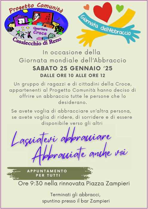GIORNATA DELL' ABBRACCIO 25 GENNAIO ore 10&period;00-12&period;00