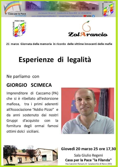 20 marzo ore 17&period;30 ESPERIENZE DI LEGALITA'