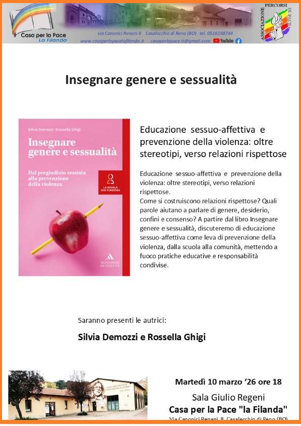 10 marzo ore 18&period;00 Insegnare genere e sessualit&agrave;