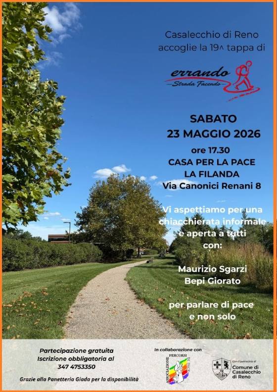 23 maggio ore 17&period;30   Errando 2026 - Strada Facendo