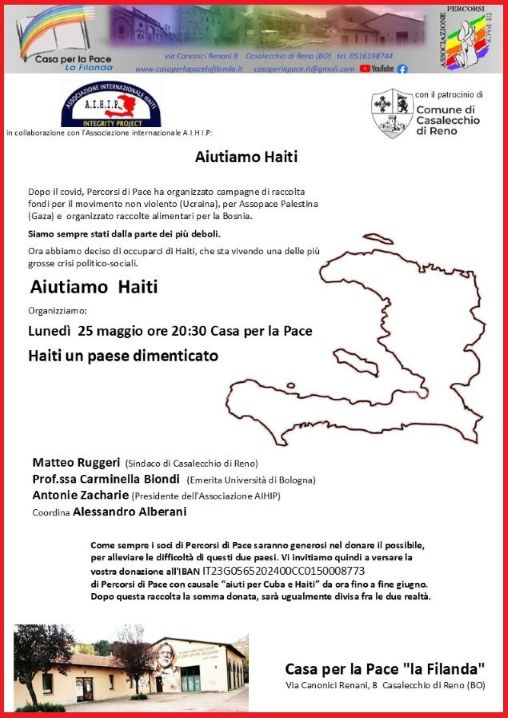 25 maggio ore 20&period;30  Aiutiamo Haiti