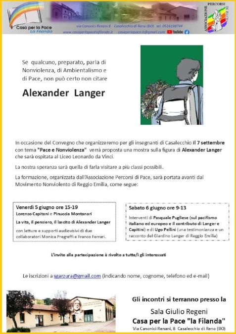5 e 6 giugno Preparazione Convegno su Alexander Langer